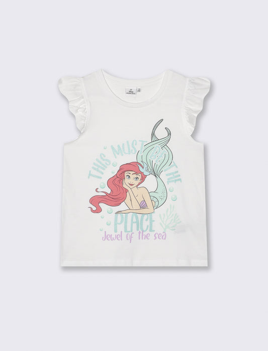 T-shirt Disney Ariel in cotone colorata - Bianco