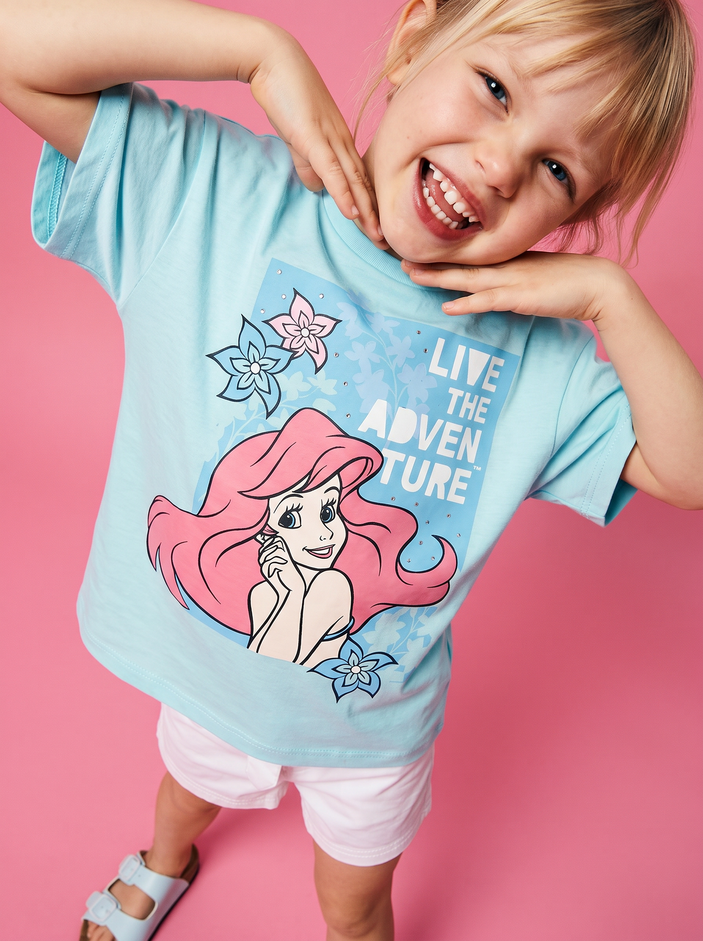 T-shirt Disney Ariel in cotone colorata - Verde acqua
