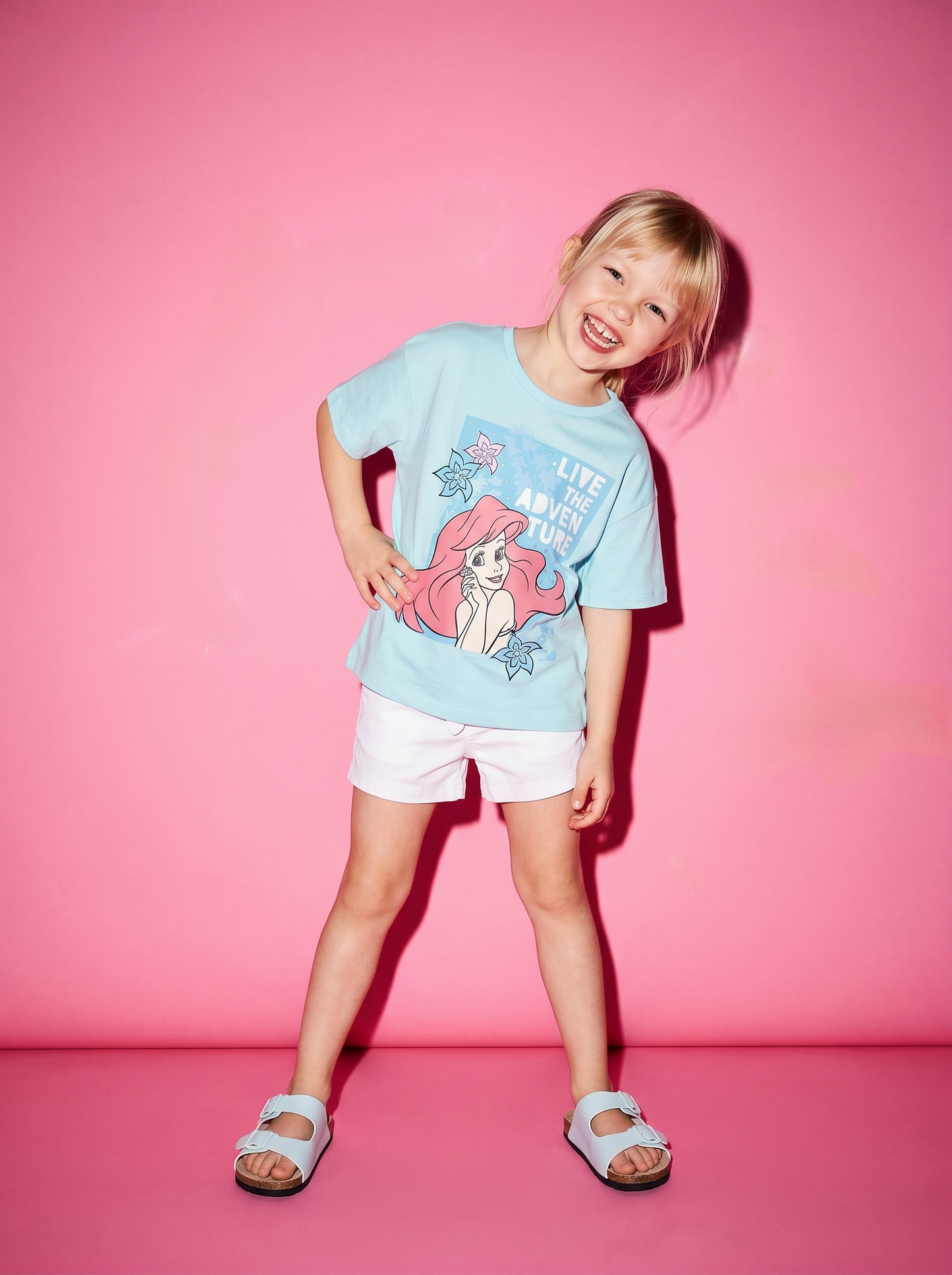 T-shirt Disney Ariel in cotone colorata - Verde acqua