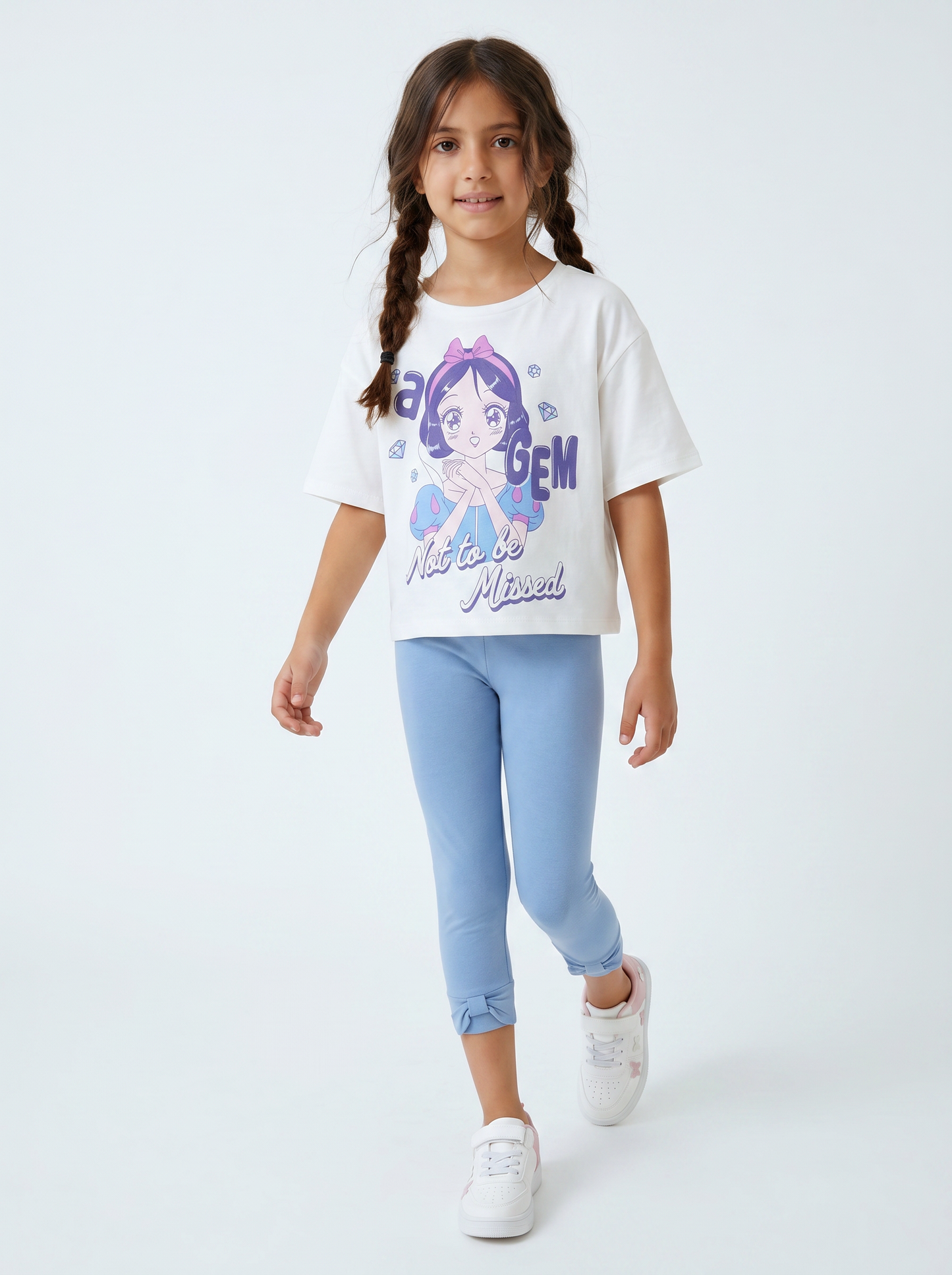 T-shirt Biancaneve in cotone fresco - Bianco