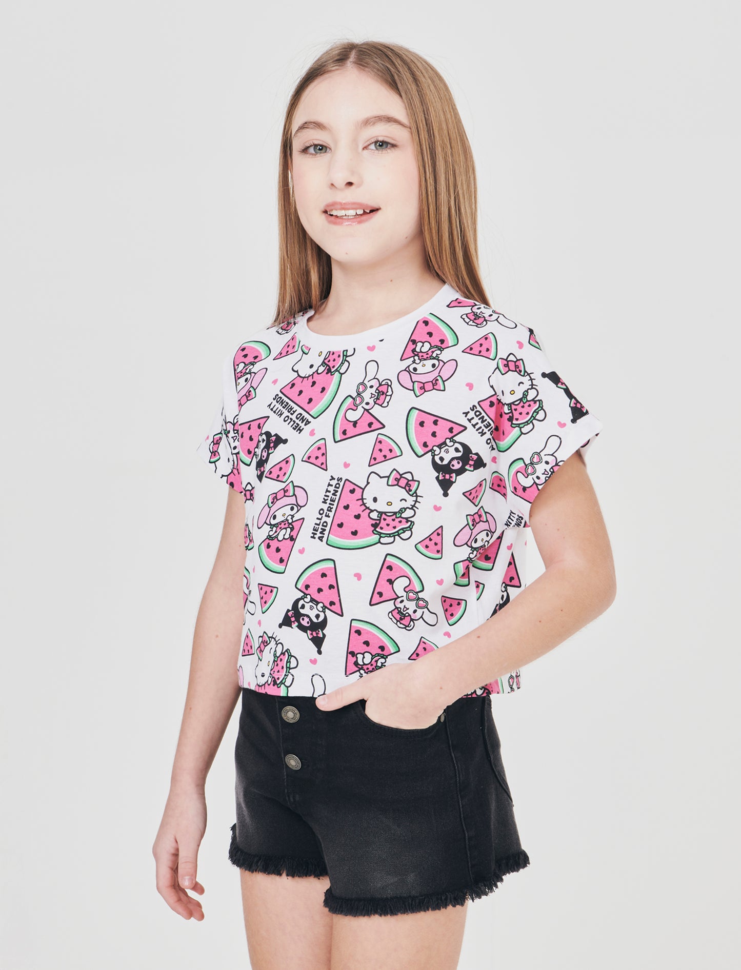 T-shirt estiva Hello Kitty in cotone - Fantasia