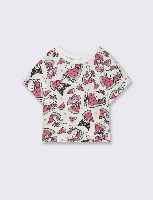 T-shirt estiva Hello Kitty in cotone - Fantasia