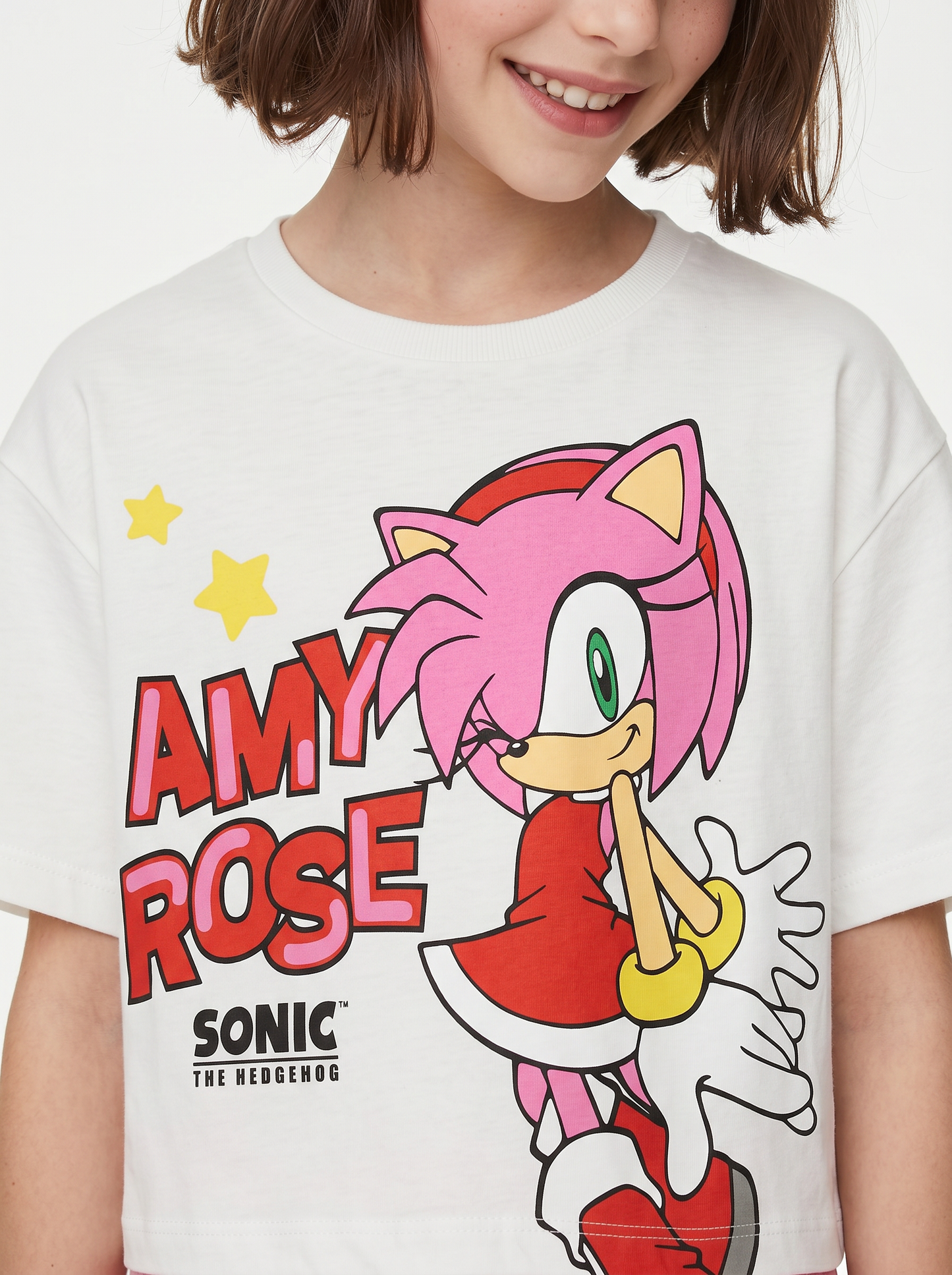 T-shirt Amy Rose in cotone versatile - Bianco