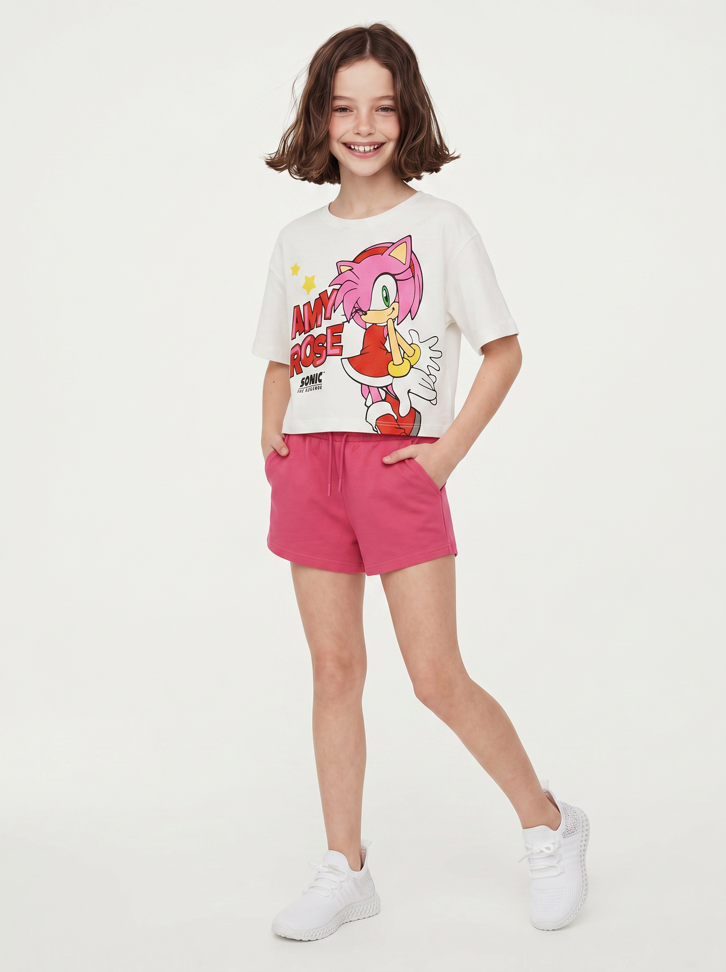 T-shirt Amy Rose in cotone versatile - Bianco