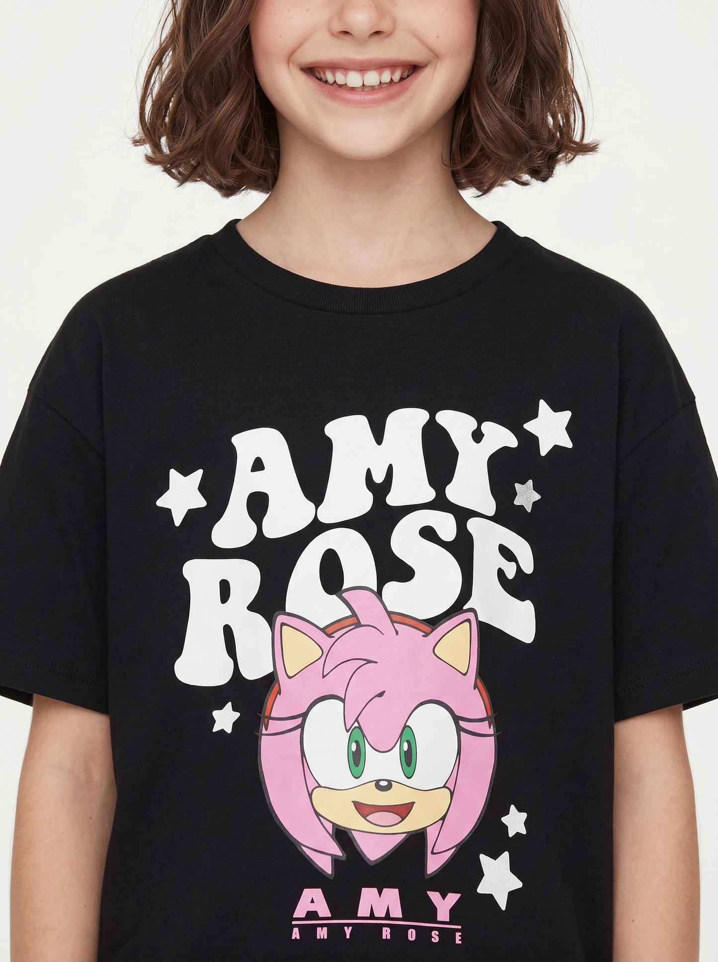 T-shirt Amy Rose in cotone versatile - Nero