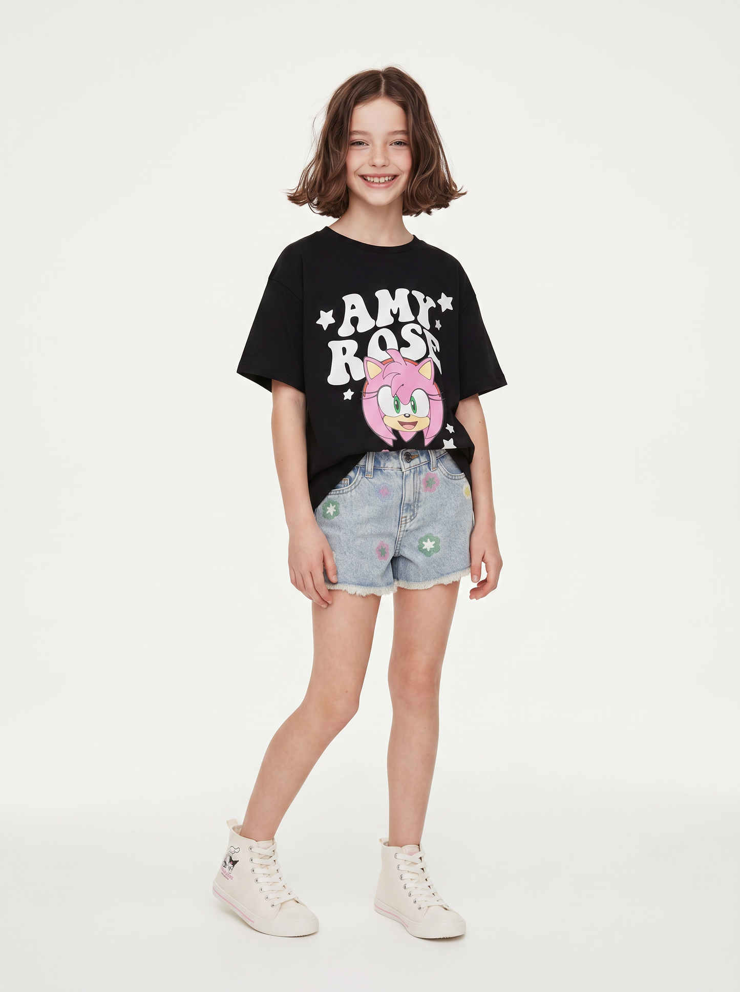 T-shirt Amy Rose in cotone versatile - Nero