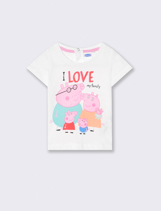 Maglietta Peppa Pig girocollo colorata - Bianco