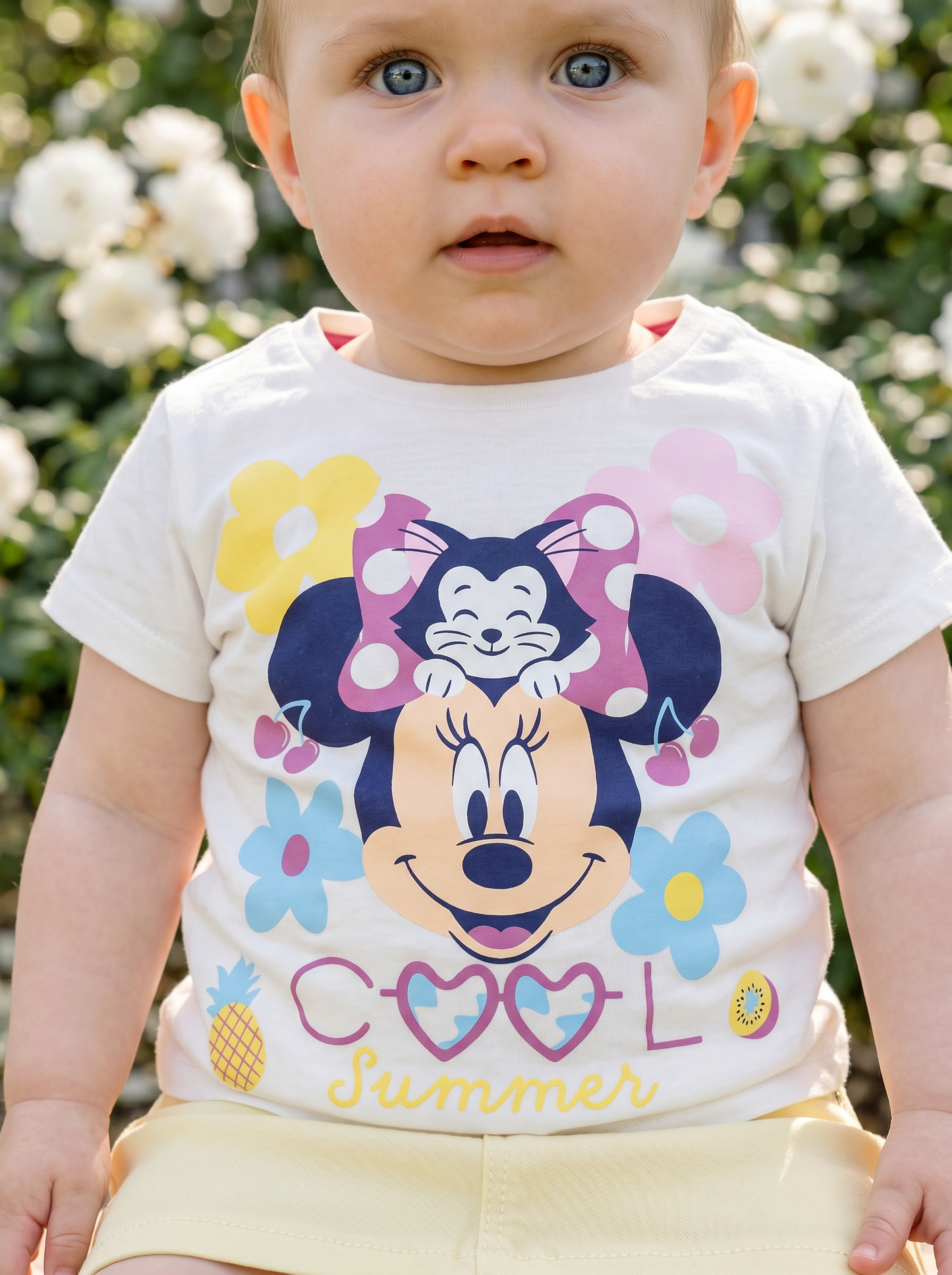 Maglietta Minnie con rouches colorate - Bianco