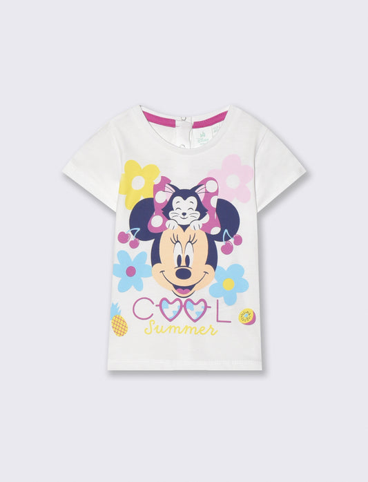 Maglietta Minnie con rouches colorate - Bianco