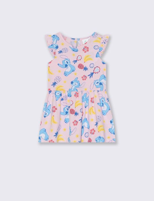 Abito smanicato Disney con rouche - Rosa