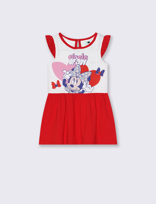 Abito con rouche personaggi Disney - Rosso
