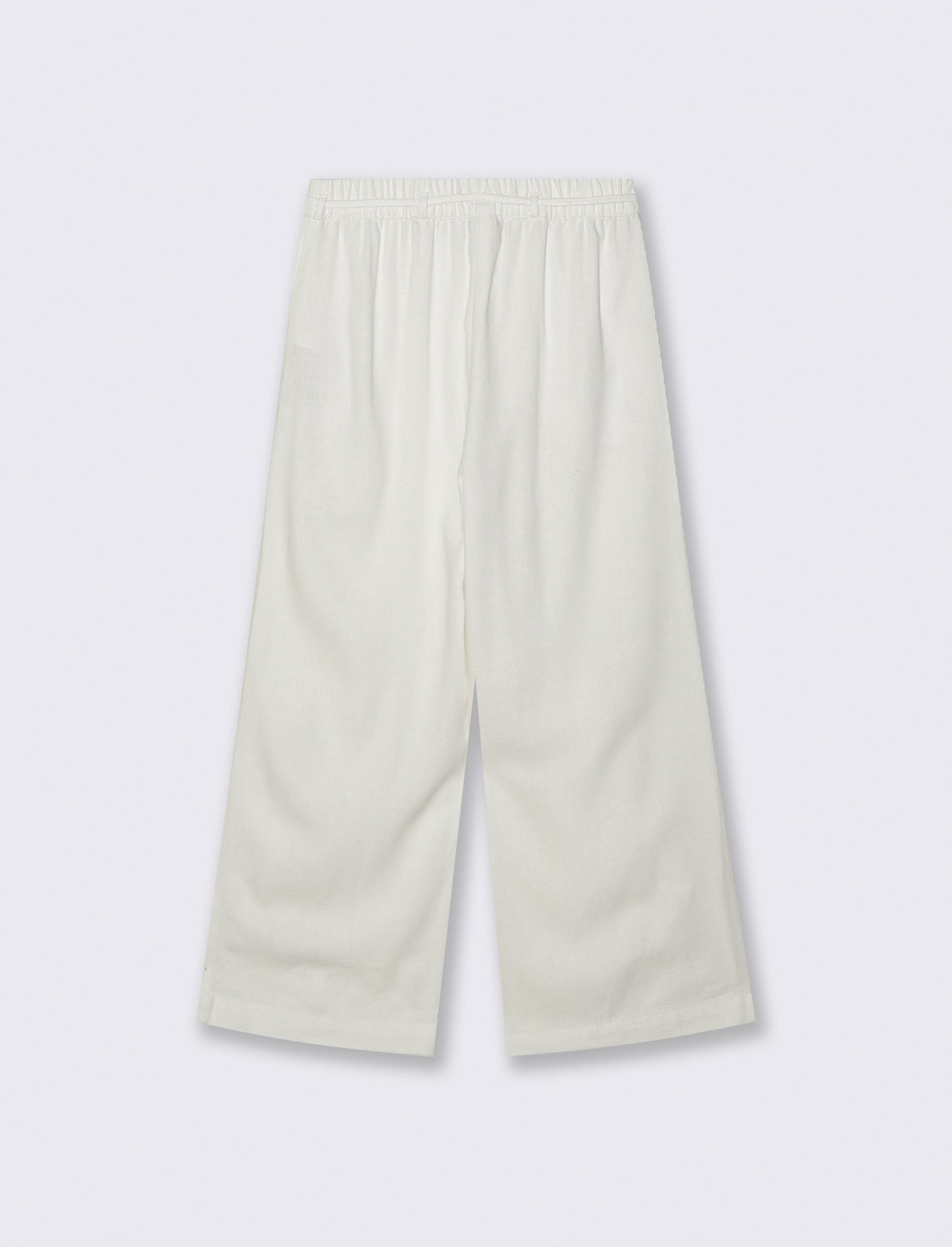 Pantaloni Palazzo Lino con Tasche e Elastico - Bianco