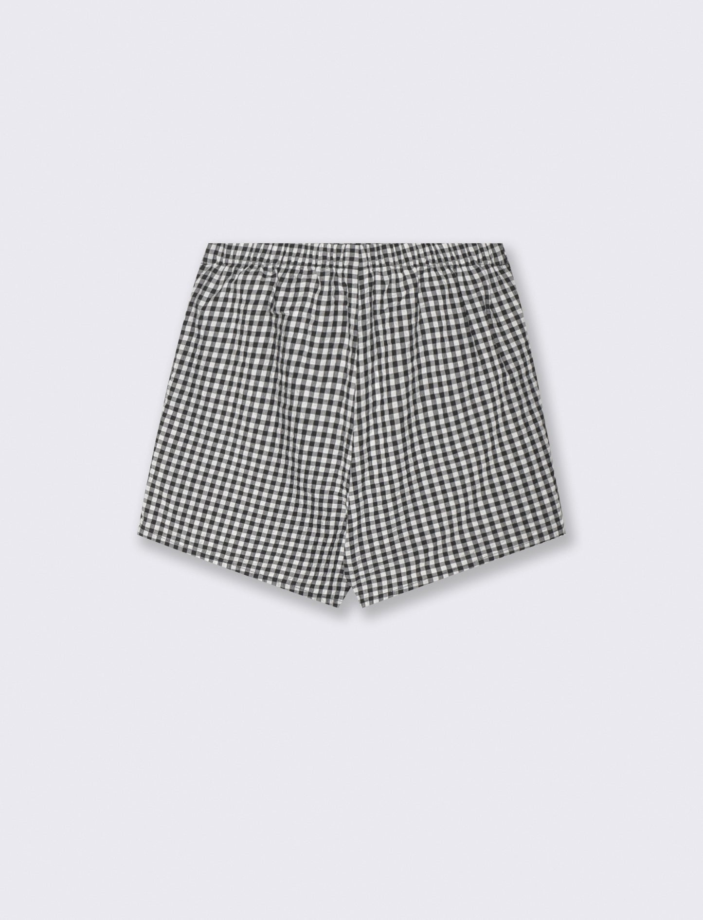Short in denim con borchie e vita regolabile - Quadri