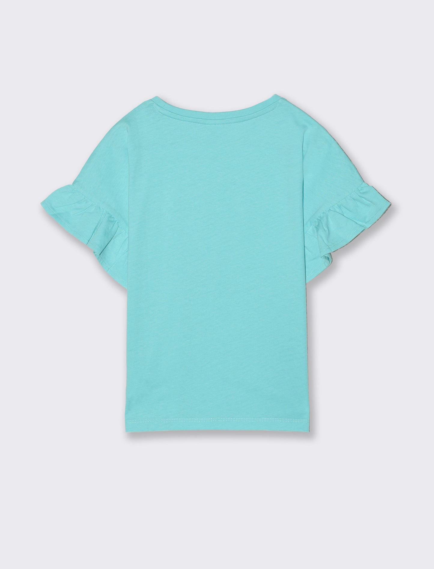 T-shirt mezza manica con cuore crochet - Verde acqua