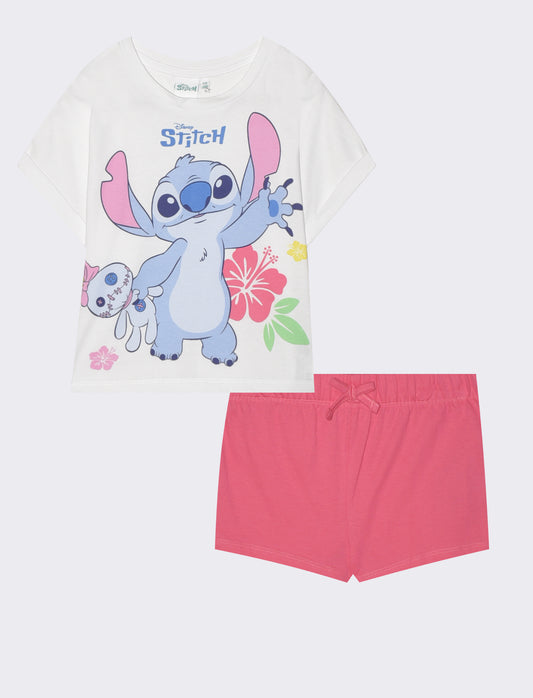 Set 2 pezzi Disney Stitch in cotone - Bianco
