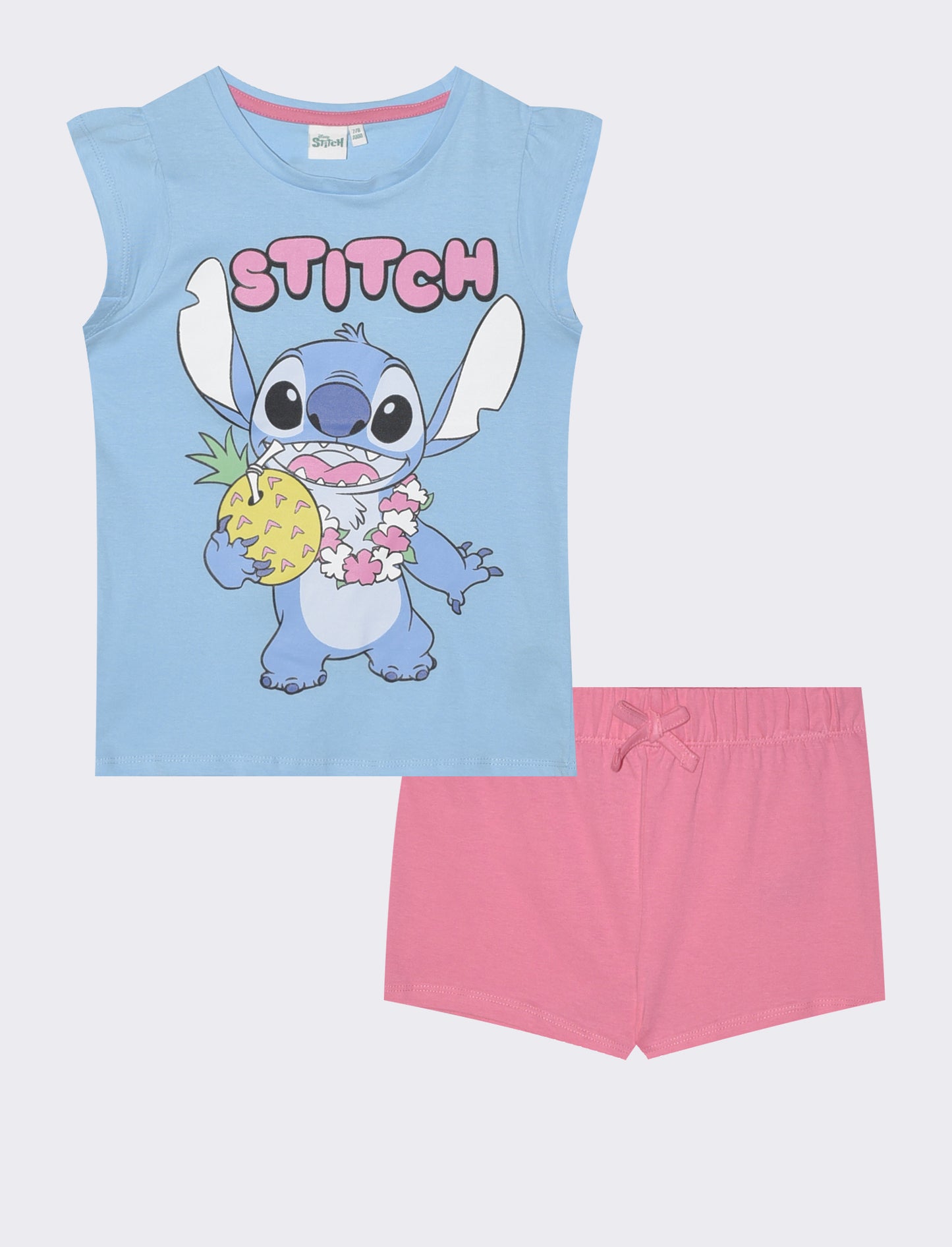 Disney Stitch 2 Piece Cotton Set - Sky blue