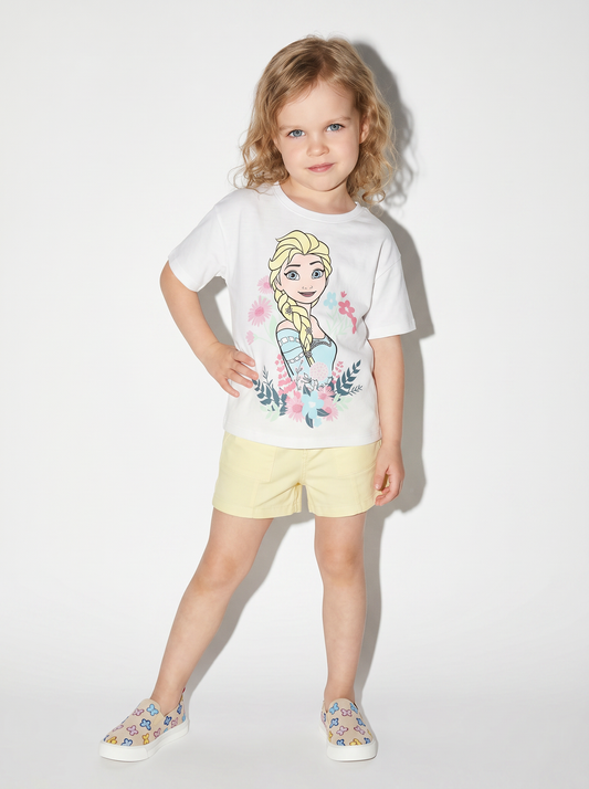 T-shirt Disney Frozen con stampa Elsa - Bianco