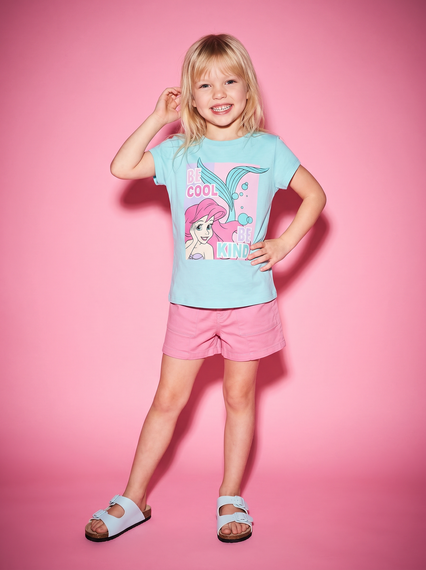 T-shirt mezza manica tema Disney Ariel - Verde acqua