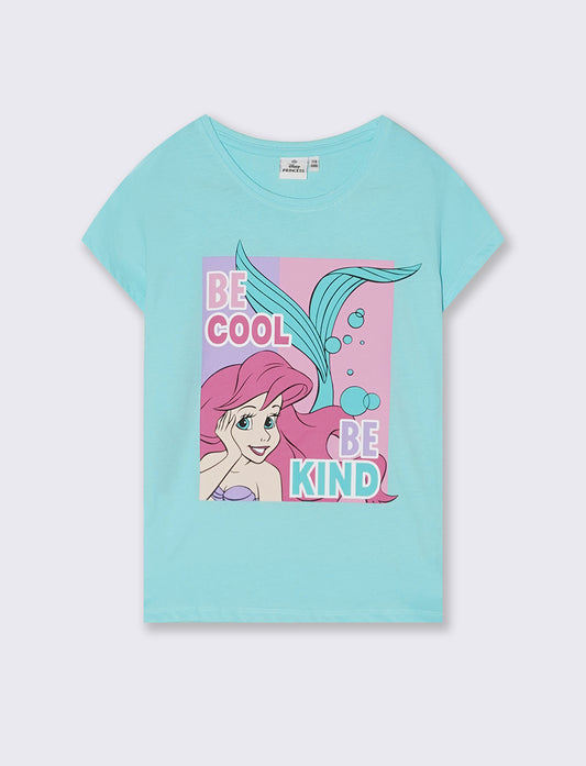 T-shirt mezza manica tema Disney Ariel - Verde acqua