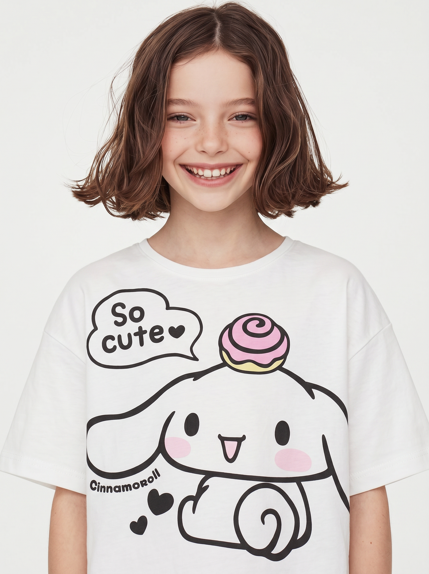 T-shirt mezza manica Hello Kitty e amici - Bianco
