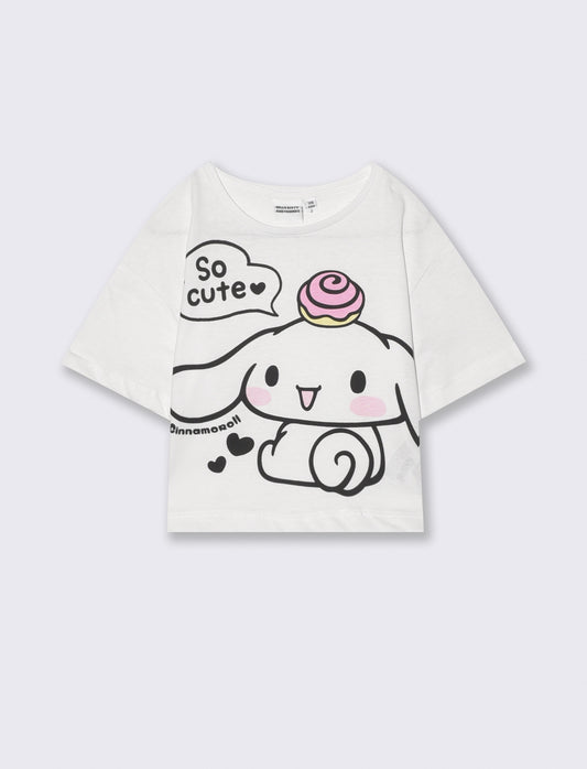 T-shirt mezza manica Hello Kitty e amici - Bianco