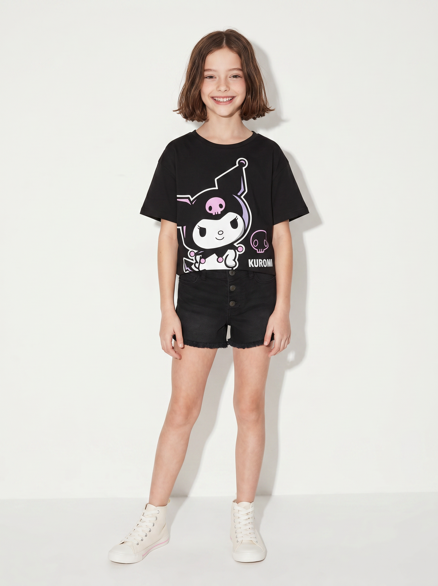 T-shirt mezza manica Hello Kitty e amici - Nero