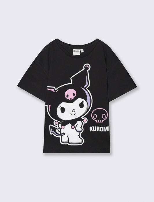 T-shirt mezza manica Hello Kitty e amici - Nero