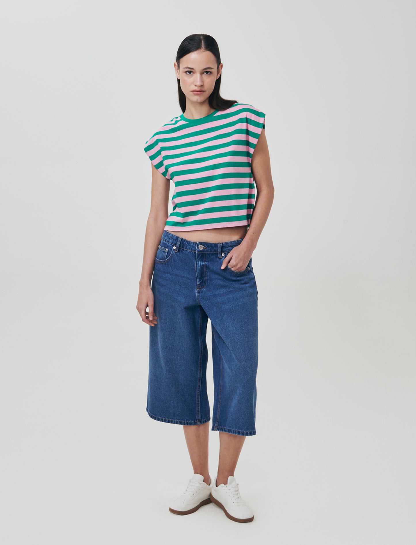 T-shirt in cotone girocollo manica a T - var 1