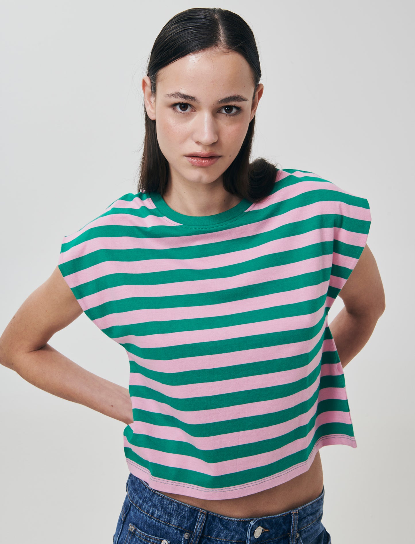 T-shirt in cotone girocollo manica a T - var 1