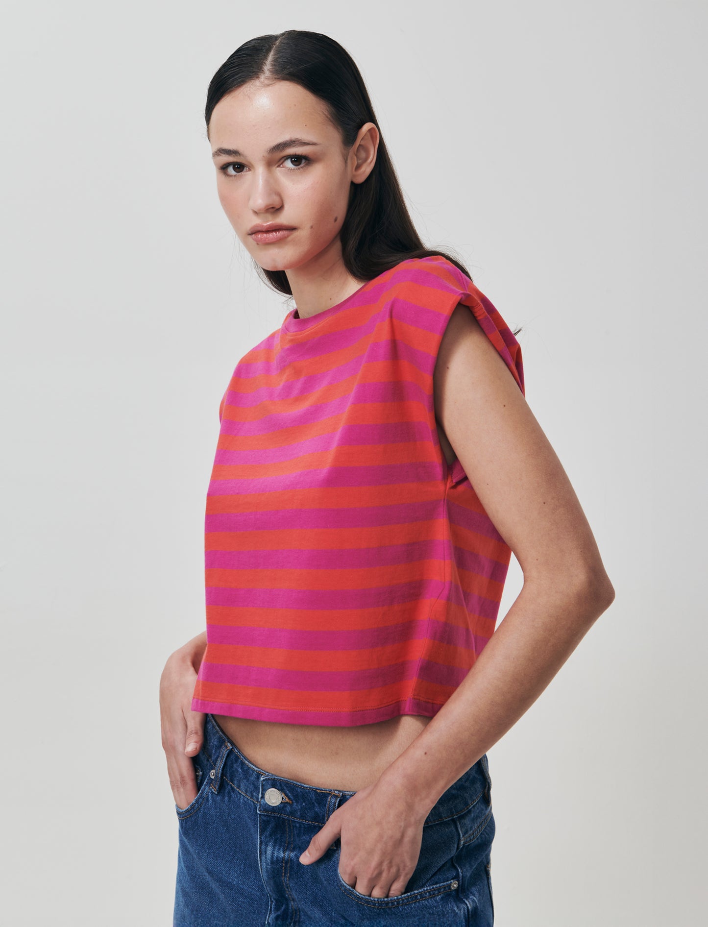 T-shirt in cotone girocollo manica a T - var 2