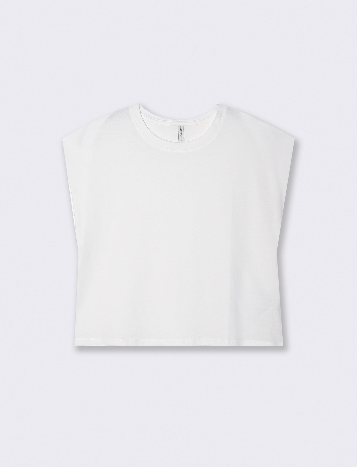 T-shirt in cotone girocollo manica a T - Bianco