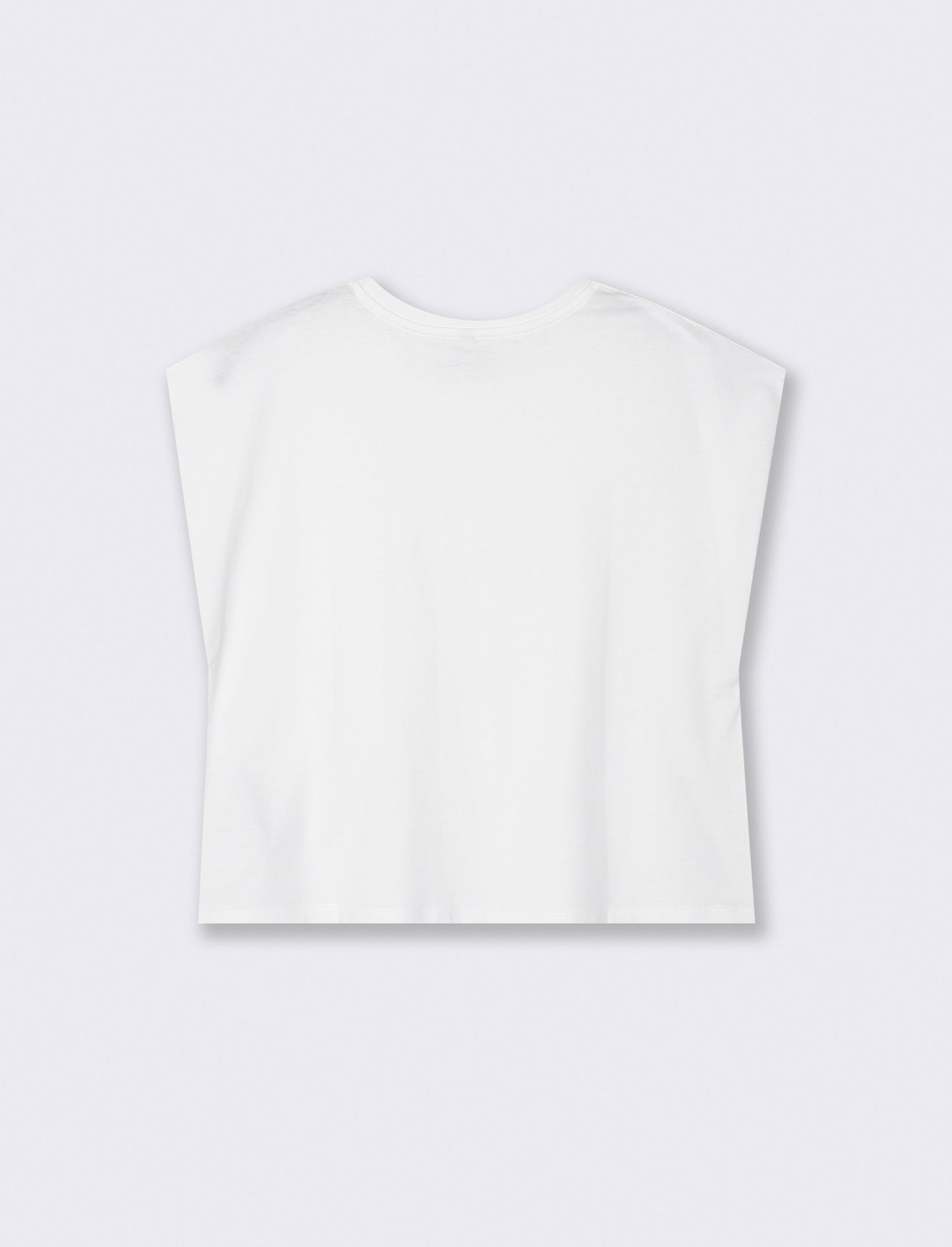 T-shirt in cotone girocollo manica a T - Bianco