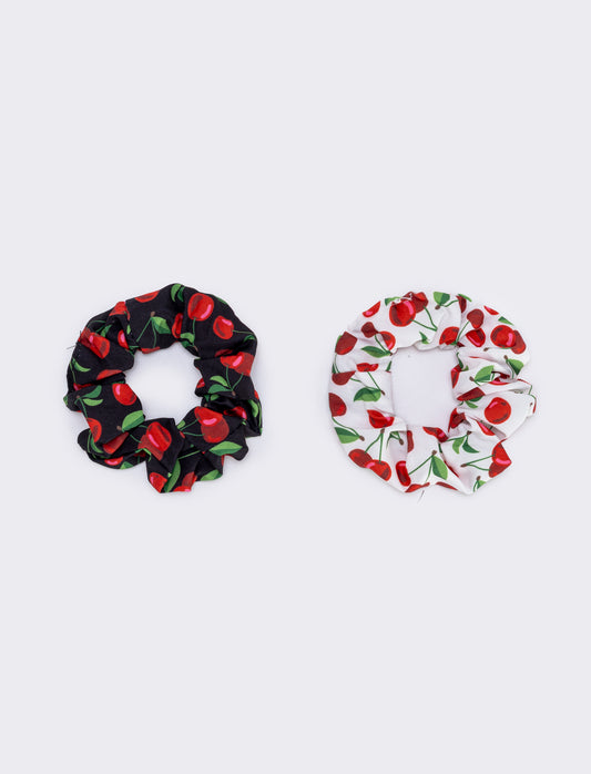 Set 3 pezzi  scrunchie piu pinza capelli bambina - Nero-bianco