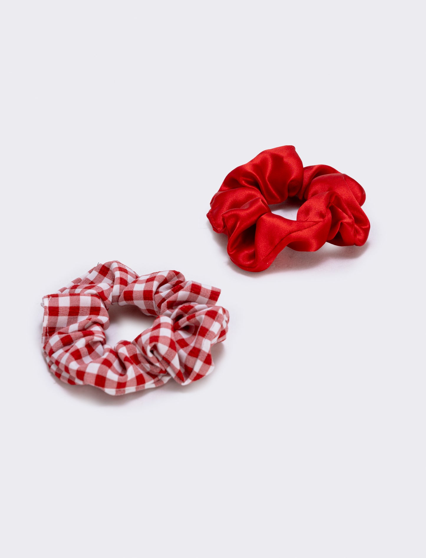 Set 3 pezzi  scrunchie piu pinza capelli bambina - Rosso-bianco