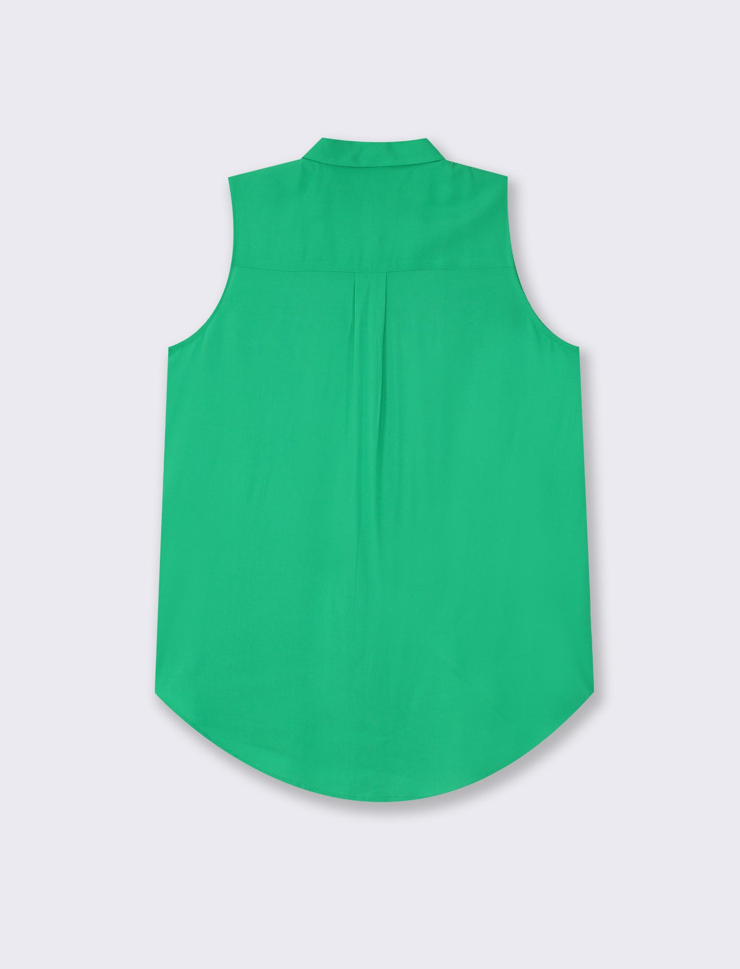 Camicia smanicata con tasche e bottoni in madre perla - Verde mela