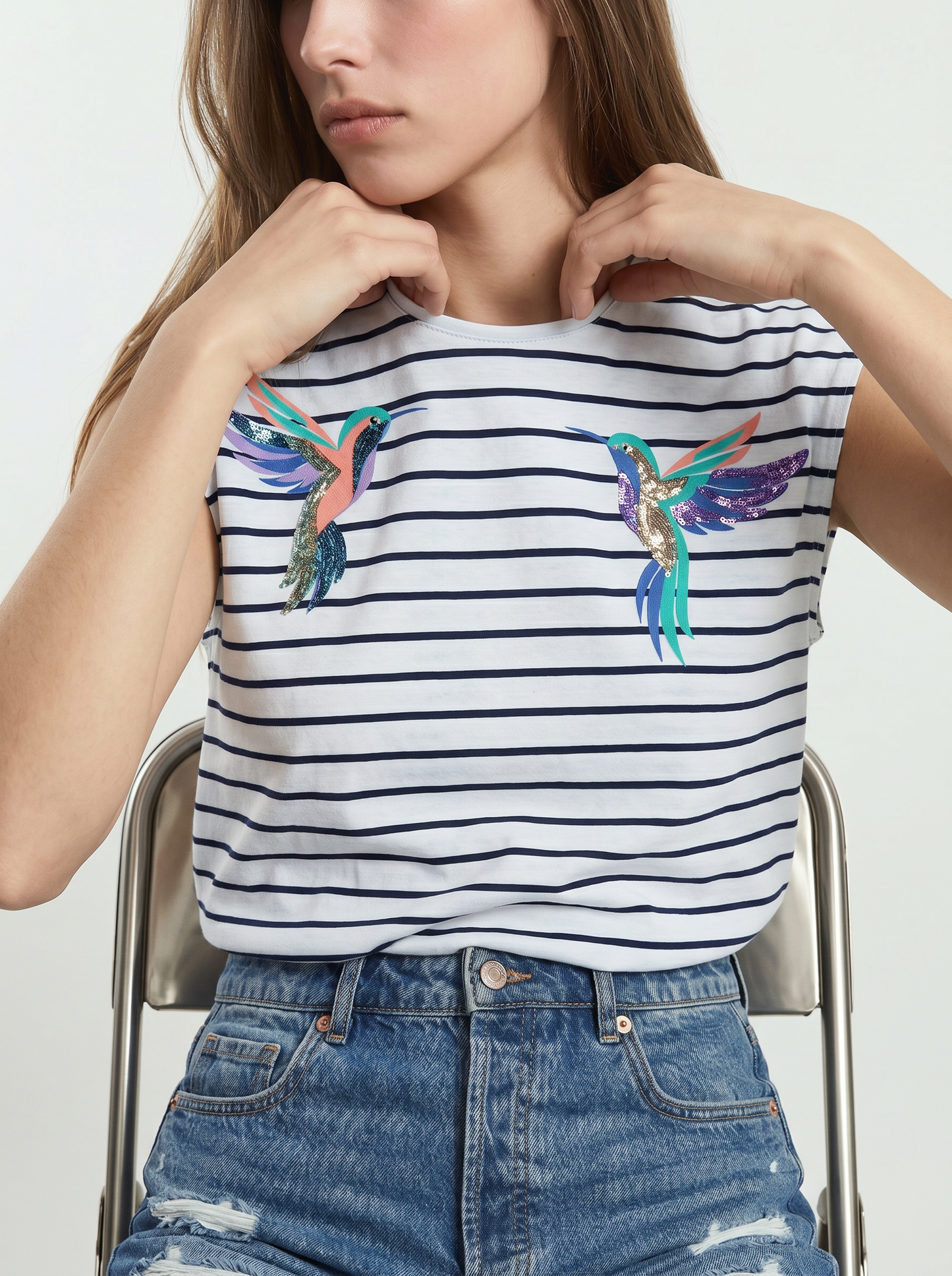 Cotton T-Shirt with Applications - 
