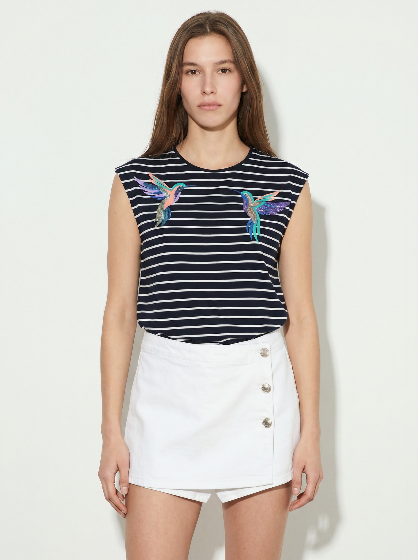 Cotton T-Shirt with Applications - 