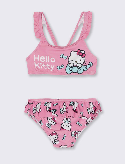 Costume Hello Kitty due pezzi a fantasia - Fuxia