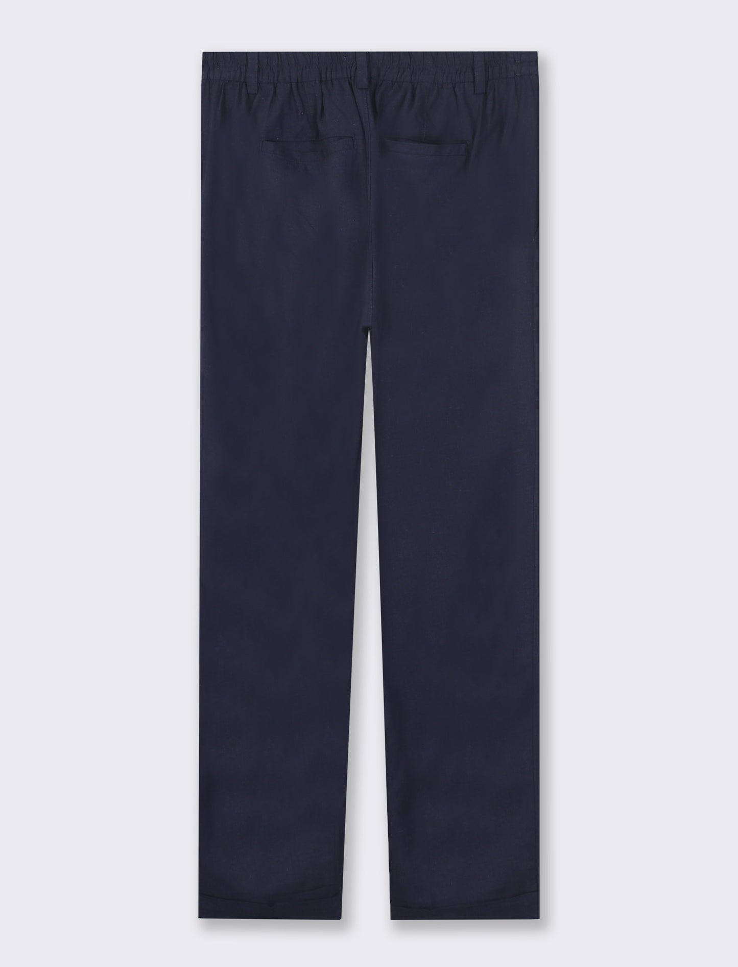 Pantalone classico in lino con gamba dritta da donna - Blu