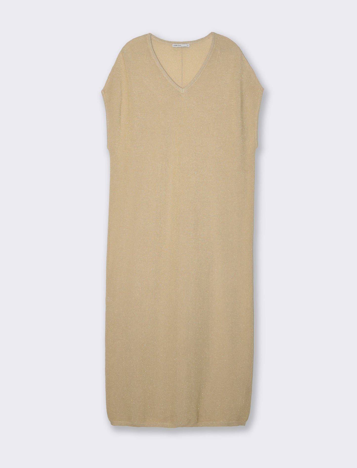 Vestito lungo in maglia da donna - Beige