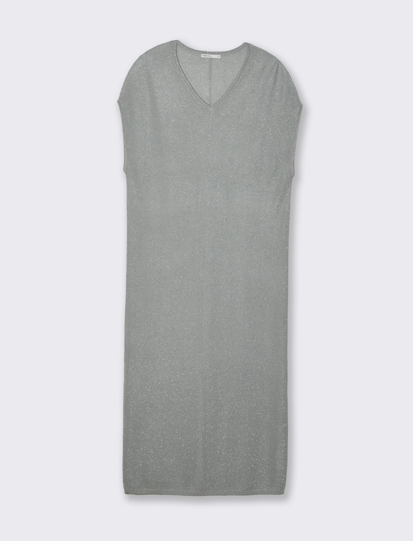 Vestito lungo in maglia da donna - Grigio melange
