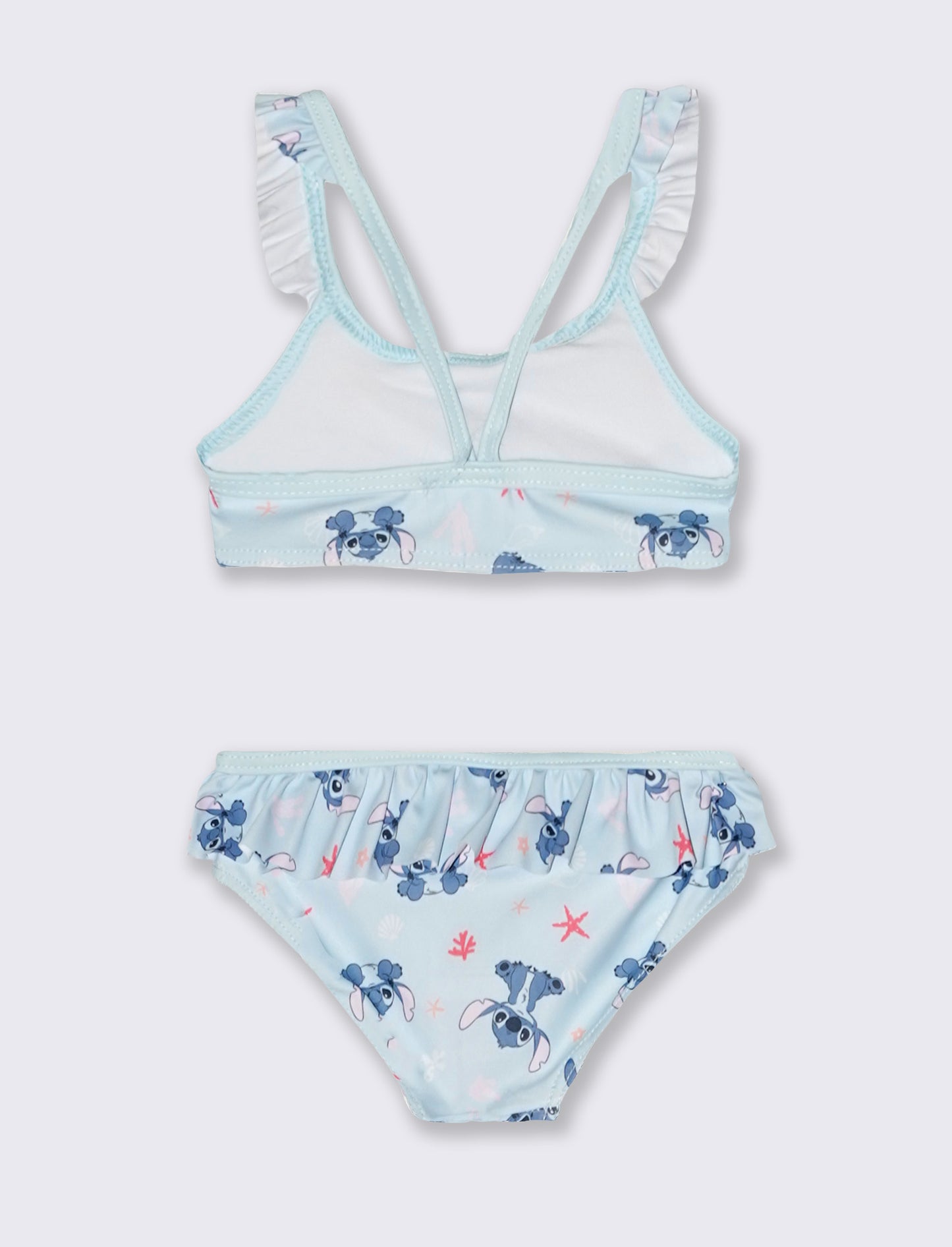 Two-piece Stitch swimsuit with ruffles - Sky blue