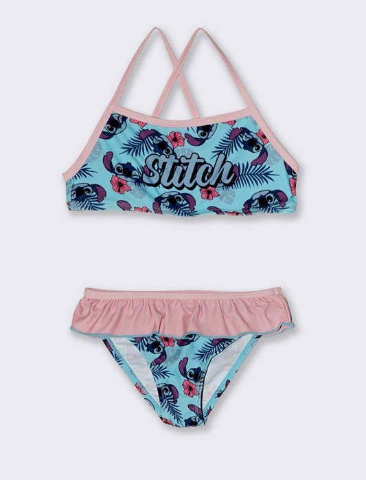 Costume due pezzi Stitch con rouches - Rosa