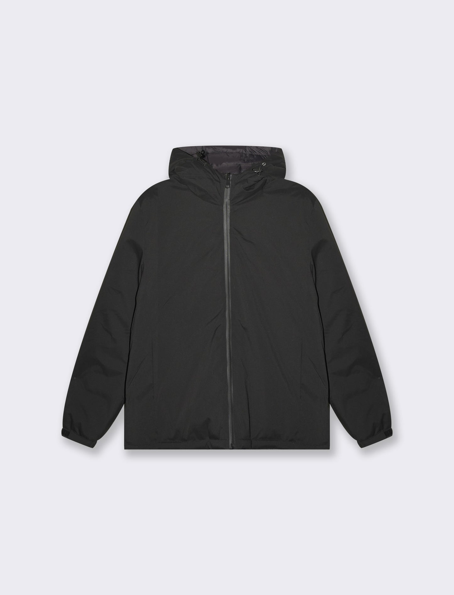 Giubbotto reversibile in tessuto tecnico antivento con cappuccio - Nero
