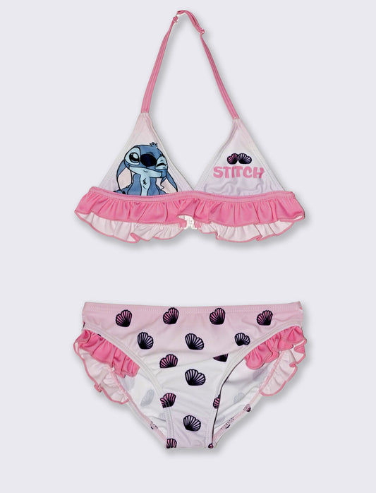 Costume due pezzi Stitch Disney con rouches - Rosa
