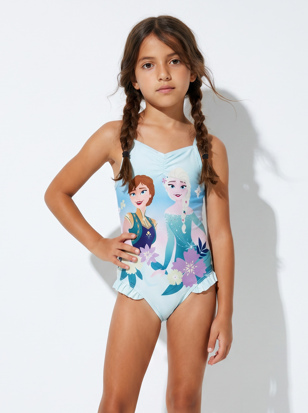 Disney Frozen one-piece swimsuit for girls - Sky blue