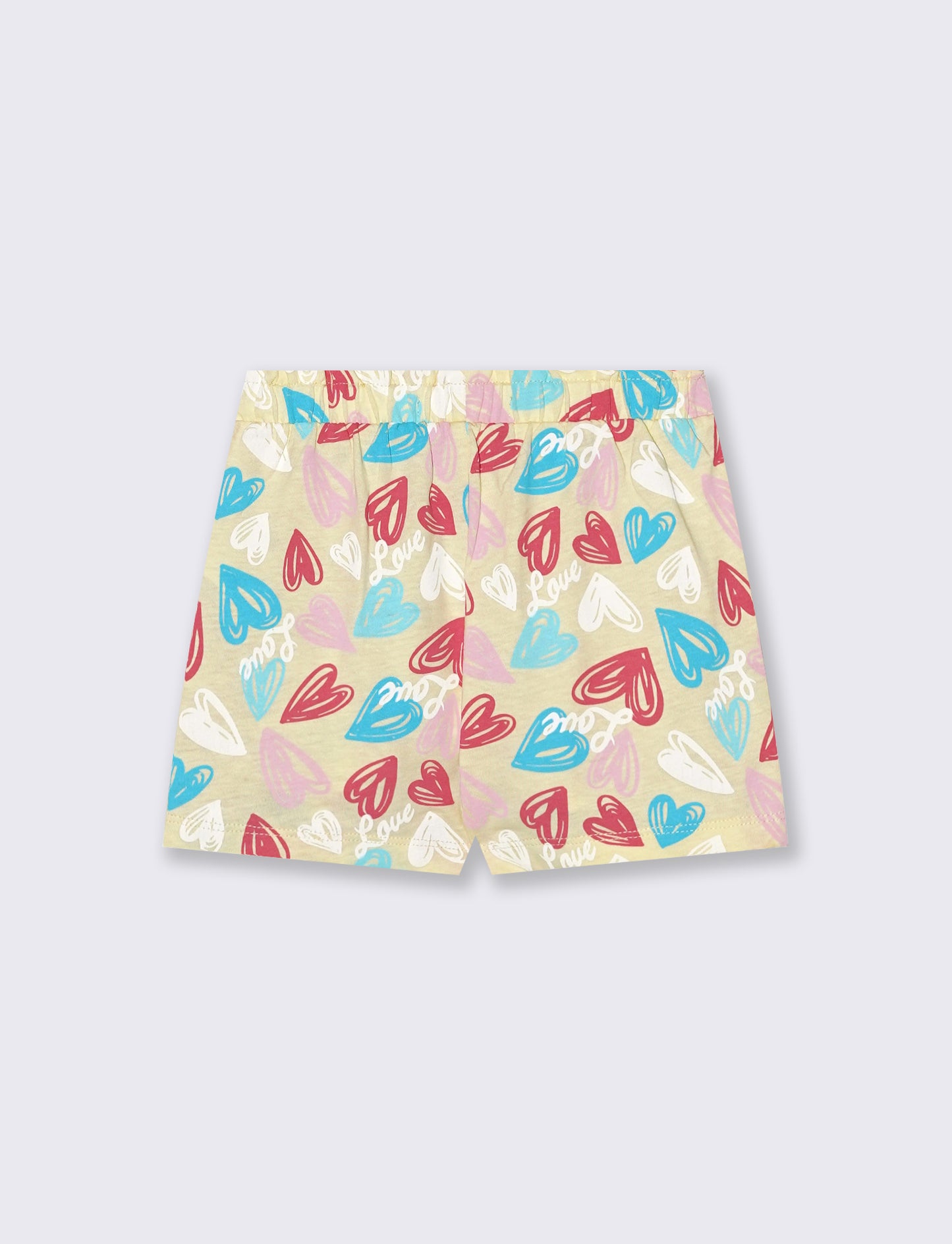 Patterned shorts with belt - Yellow