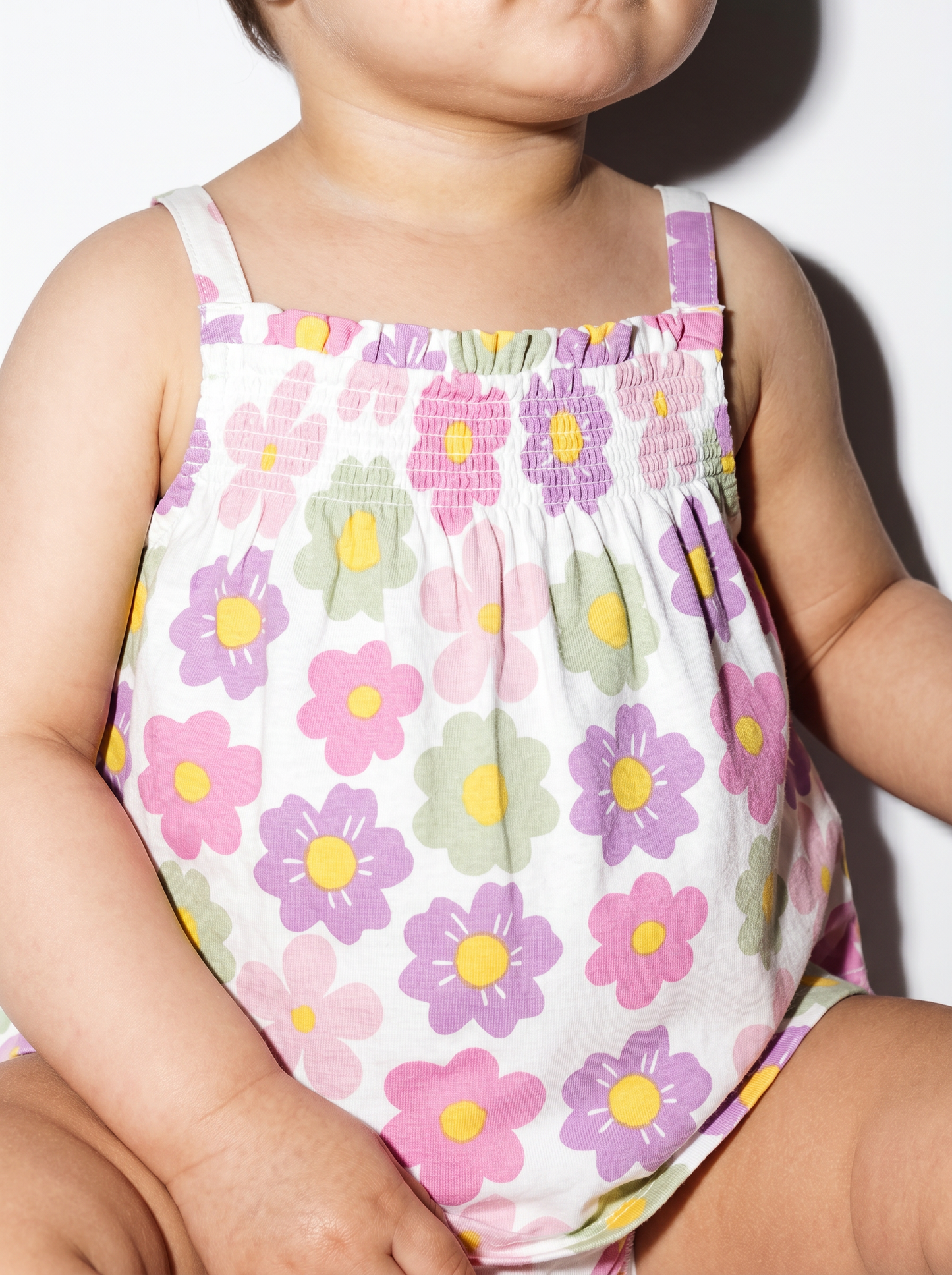 Front elastic patterned tank top - Pink