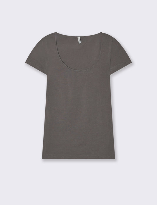 T-Shirt Mezza Manica Elegante - Grigio