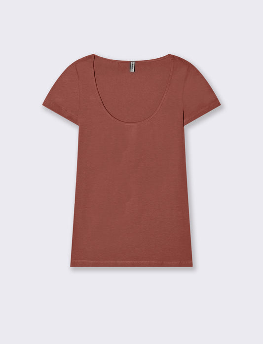T-Shirt Mezza Manica Elegante - Rosso